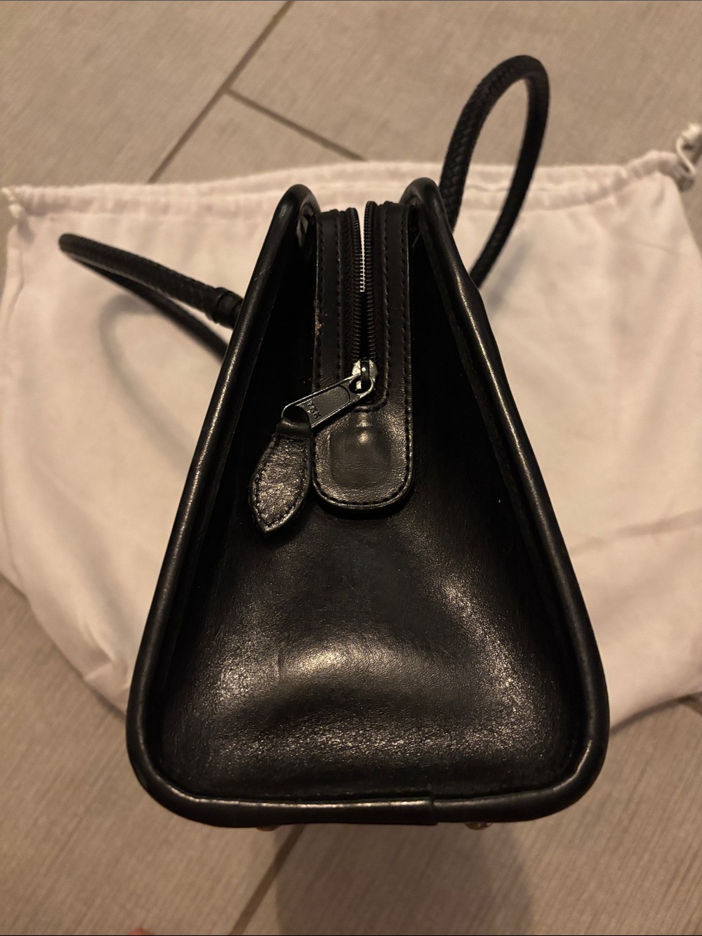 Brighton Black Croc-Embossed Satchel with Silver Filigree Hardware - Picture 5 of 7